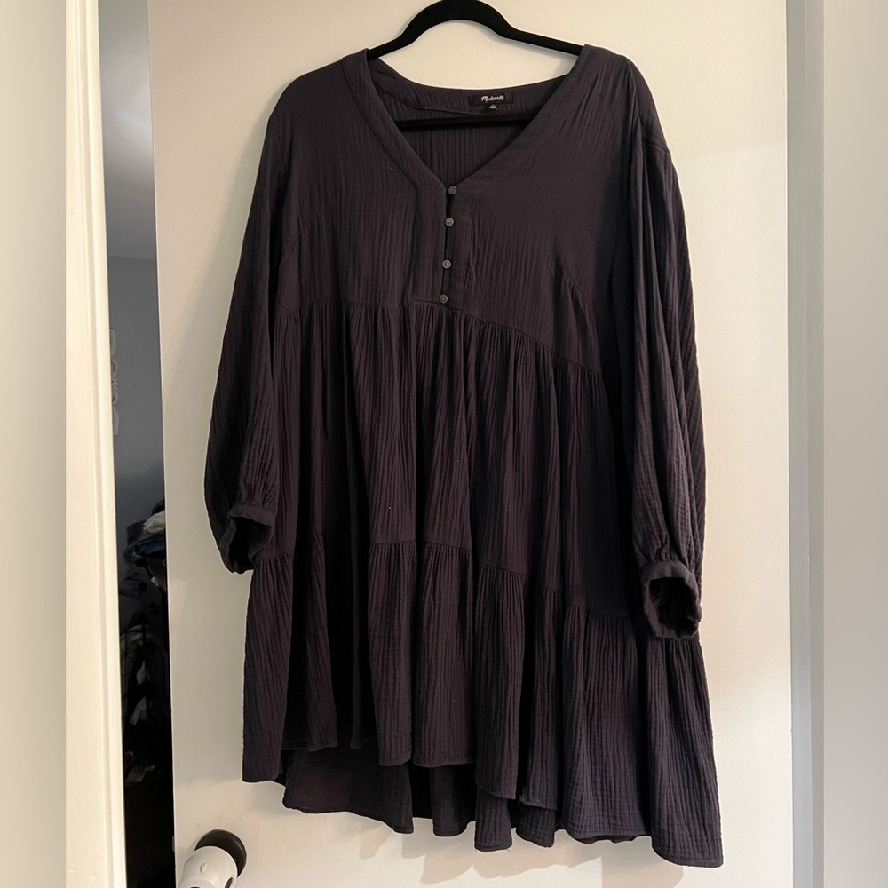 Madewell Size 10 Navy Blue Gauze Like Dress
